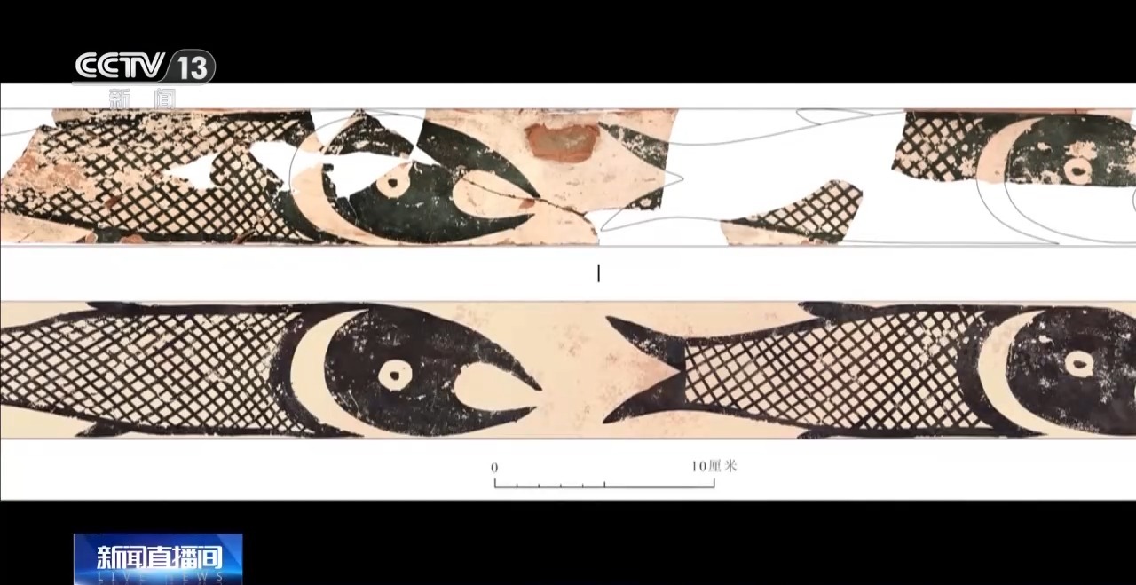 中国山西省で新石器時代の珍しい彩陶魚紋鉢が出土